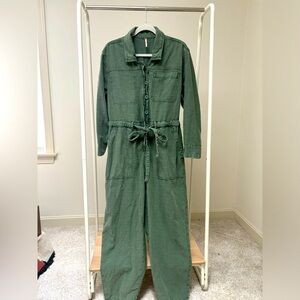 Free People Quinn Coverall Jumpsuit - Green - M